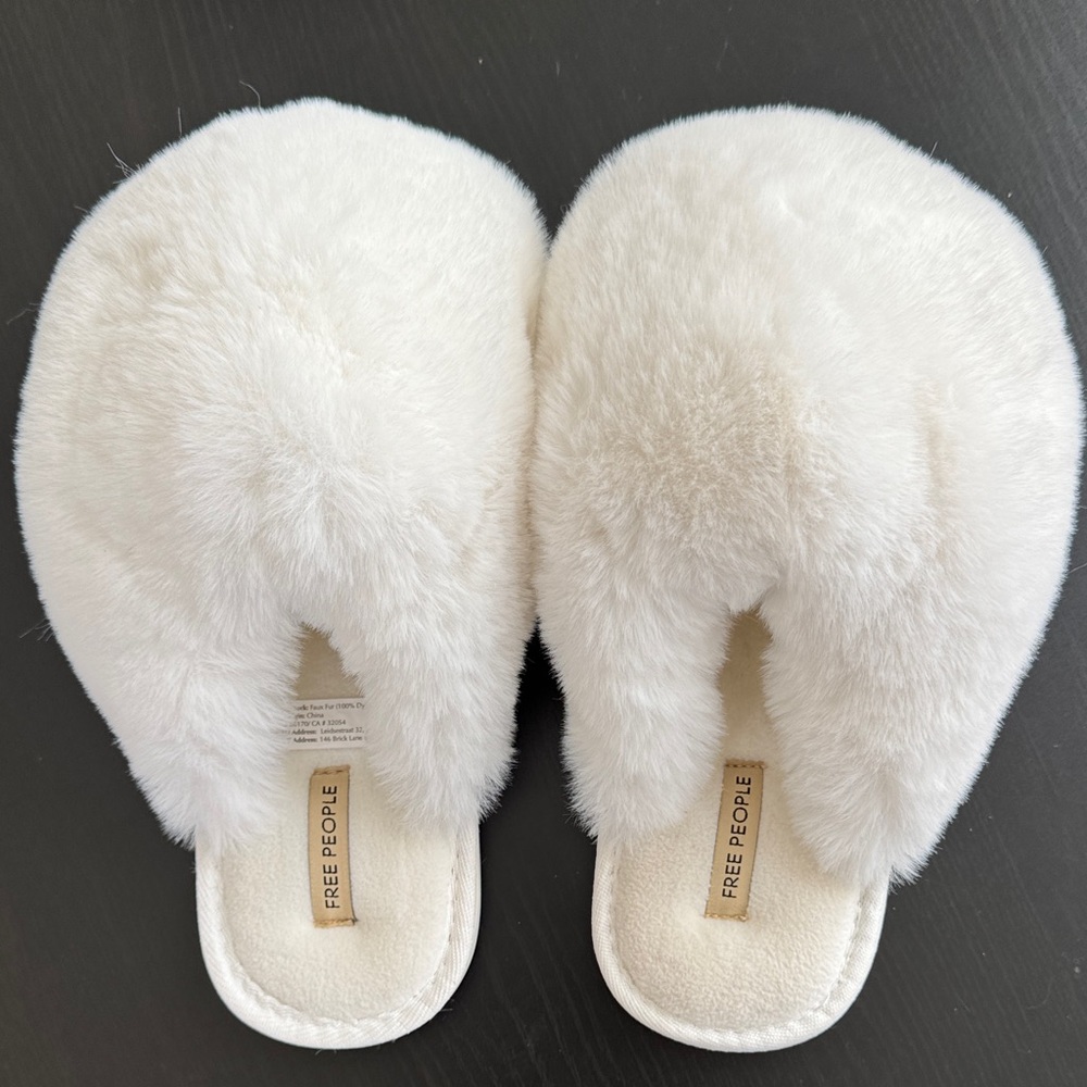 Free People Snowball Faux Fur Slipper in Snow White Size 38 - NEW - Picture 5 of 8